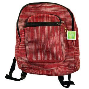 Mother Earth Mandala - Red Hemp Backpack